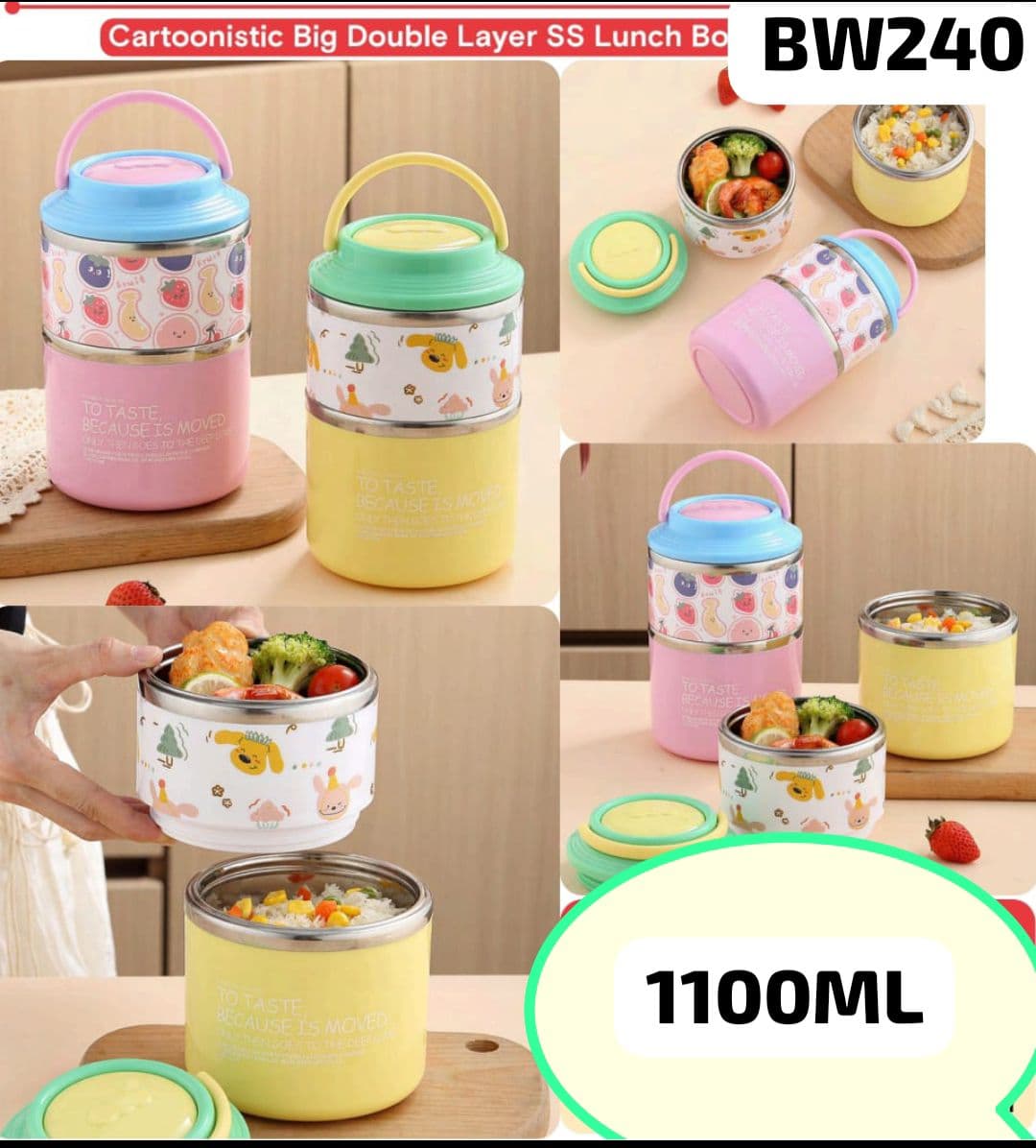 Cartoonistic Big Double Layer Imported* Lunch Box (BW240)