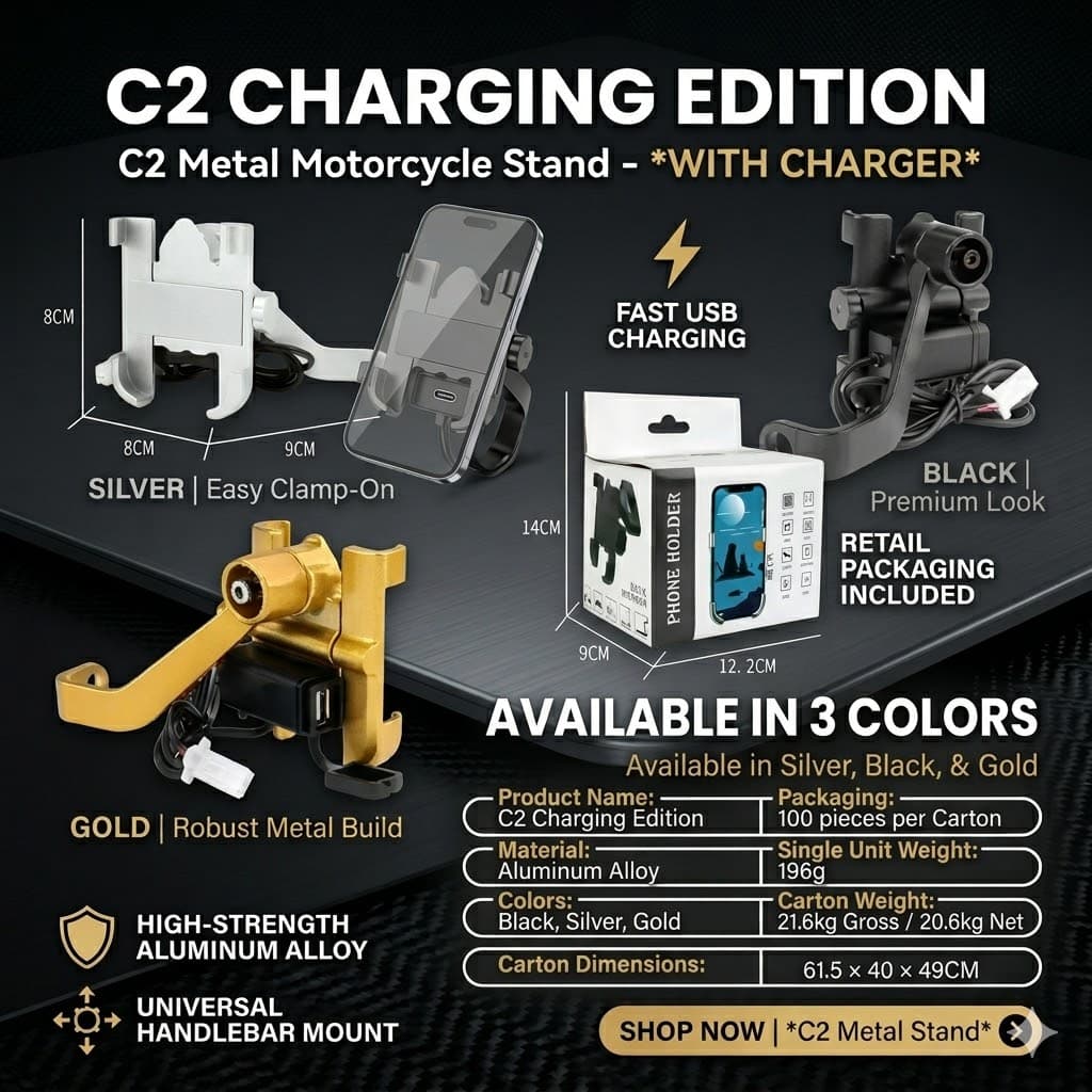 C2 Charging metal stand for motorcycle